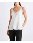 Топ из смесовой шелковой ткани MARELLA MLLSPADINO белый