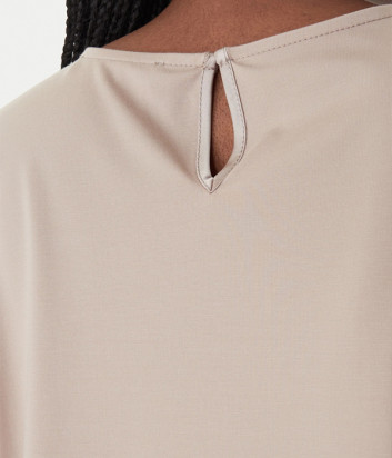 Базовая футболка WEEKEND Max Mara WKDZONA с контрастными текстурами бежевая
