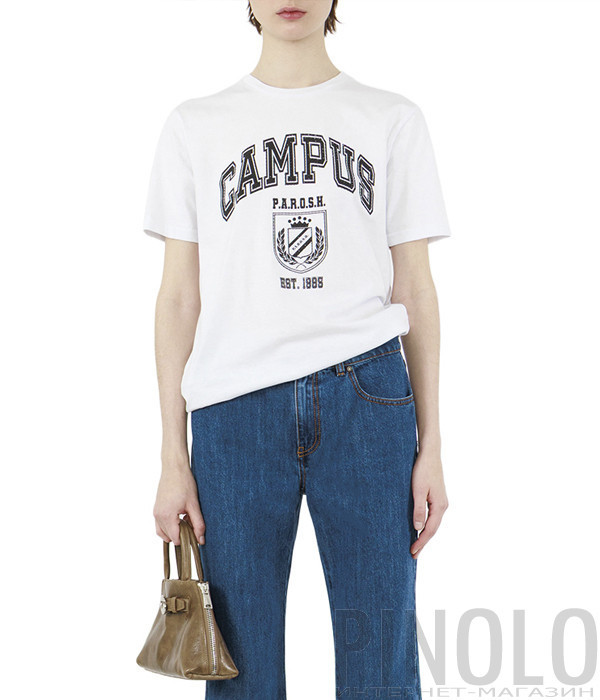 Футболка с принтом P.A.R.O.S.H COGITO D110044 белая