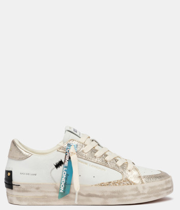 Кроссовки CRIME LONDON SK8 DELUXE 29125EE8 белые с золотыми вставками