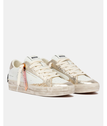 Кроссовки CRIME LONDON SK8 DELUXE 29125EE8 белые с золотыми вставками