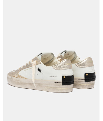 Кроссовки CRIME LONDON SK8 DELUXE 29125EE8 белые с золотыми вставками