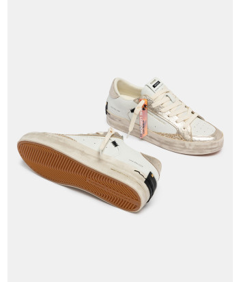Кроссовки CRIME LONDON SK8 DELUXE 29125EE8 белые с золотыми вставками
