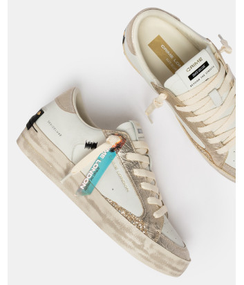 Кроссовки CRIME LONDON SK8 DELUXE 29125EE8 белые с золотыми вставками