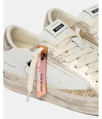 Кроссовки CRIME LONDON SK8 DELUXE 29125EE8 белые с золотыми вставками