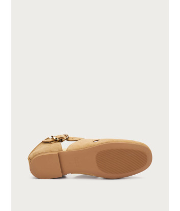 Замшевые сандалии FRAU 69F1 с вырезами бежевые