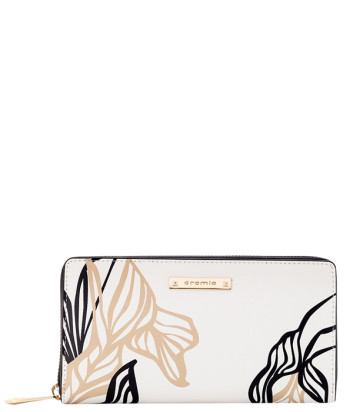 Шкіряне портмоне CROMIA 2641495 кремове з принтом
