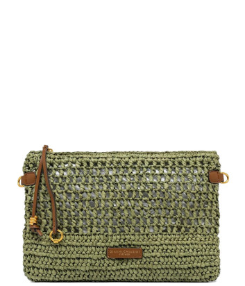 Летняя сумка-клатч из вязаной соломы GIANNI CHIARINI NEFELI 11950 зеленая