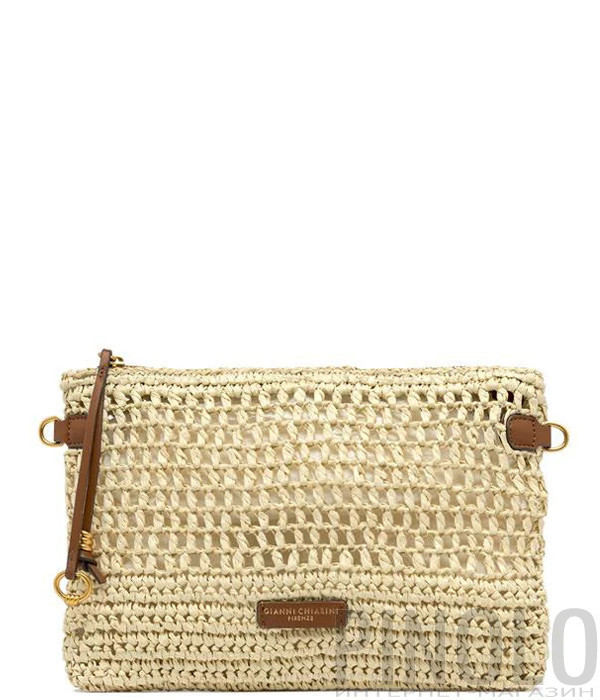 Літня сумка-клатч із в'язаної соломи GIANNI CHIARINI NEFELI 11950 бежева