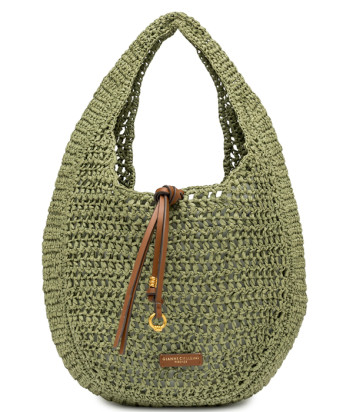 Літня сумка-хобо із в'язаної соломи GIANNI CHIARINI NEFELI 11954 зелена