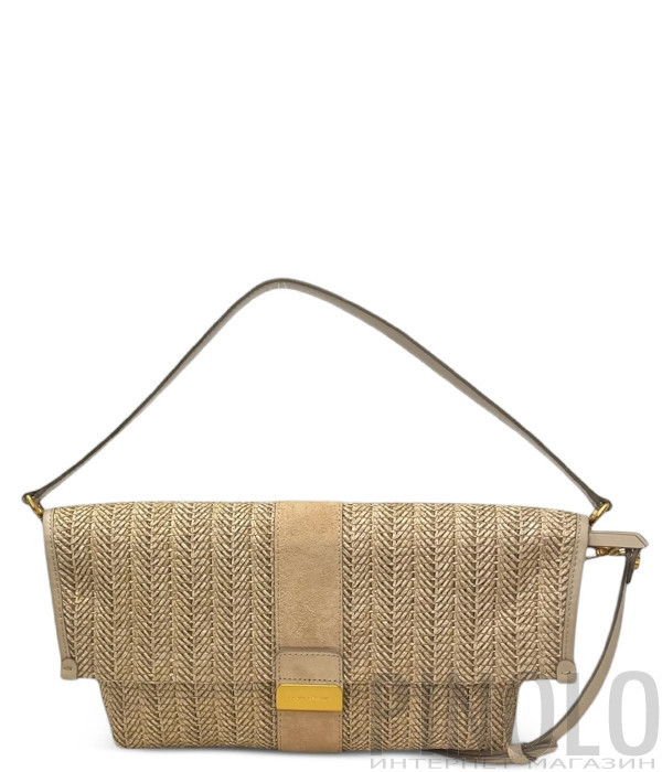 Сумка з рафії зі шкіряними деталями GIANNI CHIARINI Marigold 12246 бежева