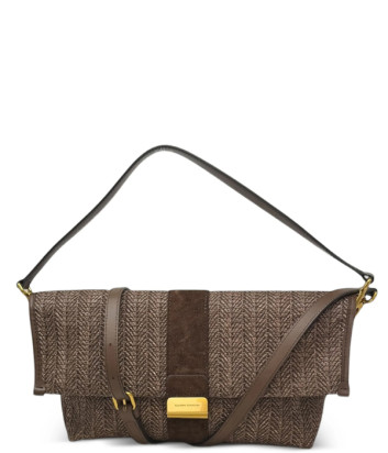 Сумка из рафии с кожаными деталями GIANNI CHIARINI Marigold 12246 коричневая