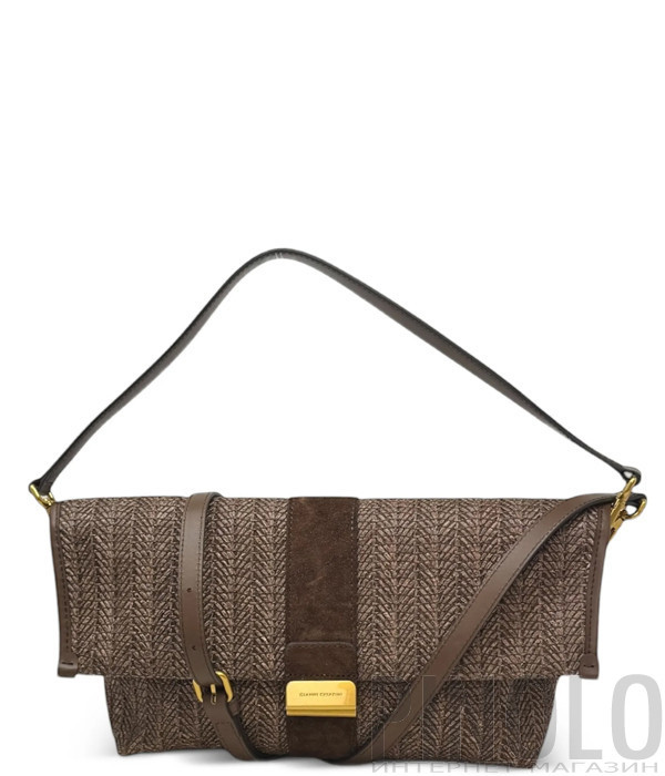 Сумка из рафии с кожаными деталями GIANNI CHIARINI Marigold 12246 коричневая