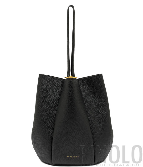 Шкіряна сумка GIANNI CHIARINI Lily 12001 має силует у формі квітки чорна