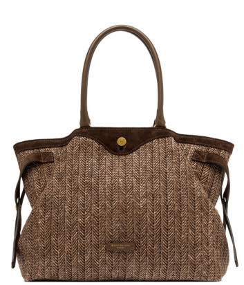 Сумка із плетеної соломи із замшевою обробкою GIANNI CHIARINI Claudette 11902 коричнева