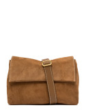 Сумка из мягкой замши GIANNI CHIARINI Three 12295 с контрастной строчкой рыжая