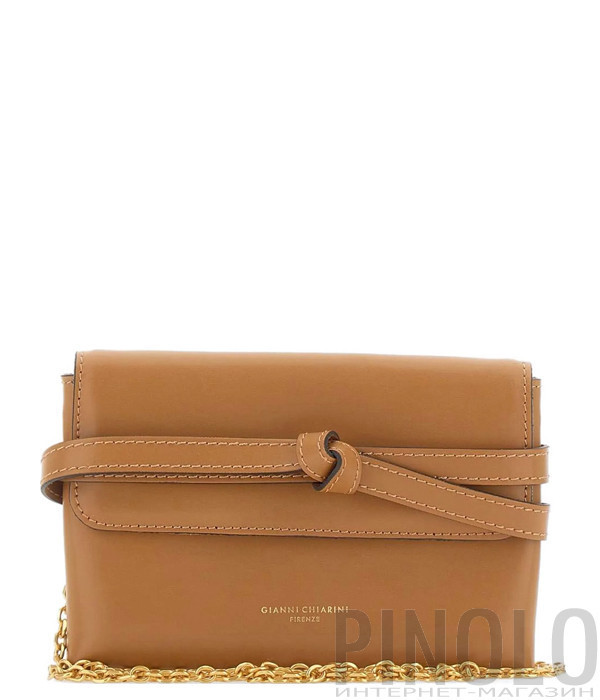 Маленькая кожаная сумочка GIANNI CHIARINI Belty 12145 на цепочке рыжая