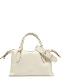 Сумка из вощеной кожи GIANNI CHIARINI Roxy 11915 с эффектом трещин молочная