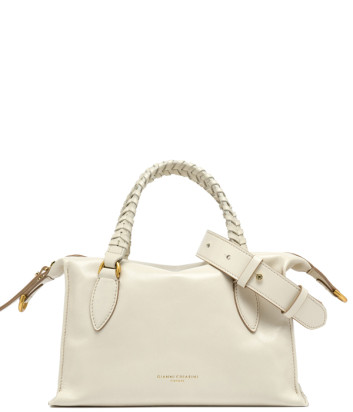 Сумка из вощеной кожи GIANNI CHIARINI Roxy 11915 с эффектом трещин молочная