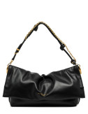 Шкіряна сумка GIANNI CHIARINI Fanny 11946 з деталями у вигляді вузликів чорна