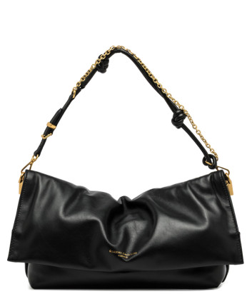 Шкіряна сумка GIANNI CHIARINI Fanny 11946 з деталями у вигляді вузликів чорна