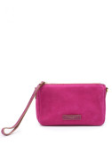 Сумка з м'якої замші GIANNI CHIARINI NORA POUCH 10224 зі шкіряним ремінцем фуксія