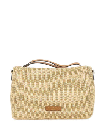 Сумка із соломи GIANNI CHIARINI NORA POUCH 10225 зі шкіряним ремінцем бежева
