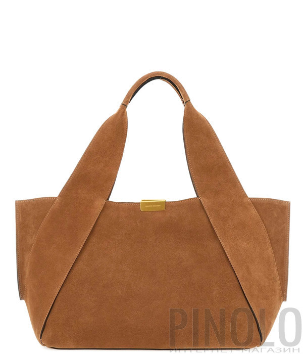 Сумка-шоппер із м'якої замші GIANNI CHIARINI Vivi 11997 карамельна