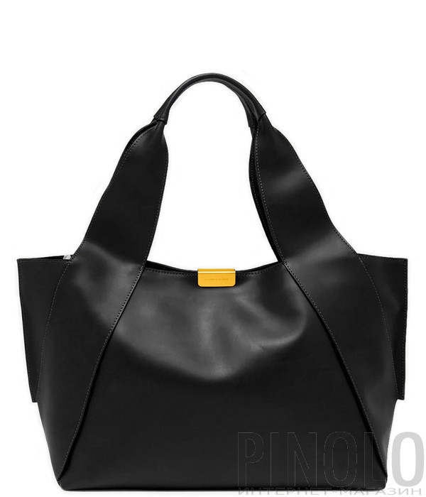 Сумка-шоппер із гладкої шкіри GIANNI CHIARINI Vivi 12207 чорна
