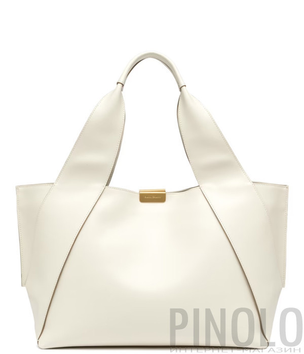 Сумка-шоппер из гладкой кожи GIANNI CHIARINI Vivi 12207 белая