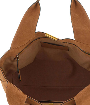 Сумка-шоппер из мягкой замши GIANNI CHIARINI Vivi 11997 карамельная