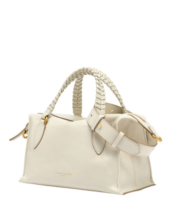 Сумка из вощеной кожи GIANNI CHIARINI Roxy 11915 с эффектом трещин молочная