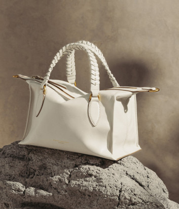 Сумка из вощеной кожи GIANNI CHIARINI Roxy 11915 с эффектом трещин молочная