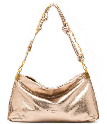 Шкіряна сумка GIANNI CHIARINI Fanny 11934 з деталями у вигляді вузликів золотиста