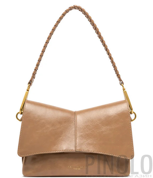 Сумка із вощеної шкіри GIANNI CHIARINI Diva 11940 закривається на клапан руда