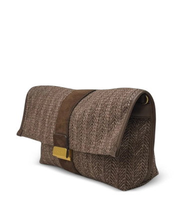 Сумка из рафии с кожаными деталями GIANNI CHIARINI Marigold 12246 коричневая