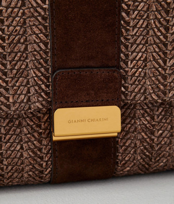 Сумка из рафии с кожаными деталями GIANNI CHIARINI Marigold 12246 коричневая