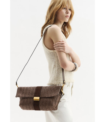 Сумка из рафии с кожаными деталями GIANNI CHIARINI Marigold 12246 коричневая