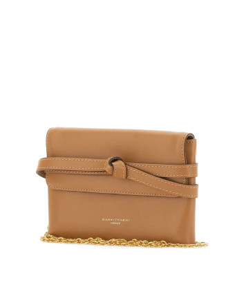 Маленькая кожаная сумочка GIANNI CHIARINI Belty 12145 на цепочке рыжая