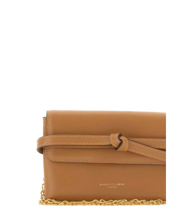 Маленькая кожаная сумочка GIANNI CHIARINI Belty 12145 на цепочке рыжая