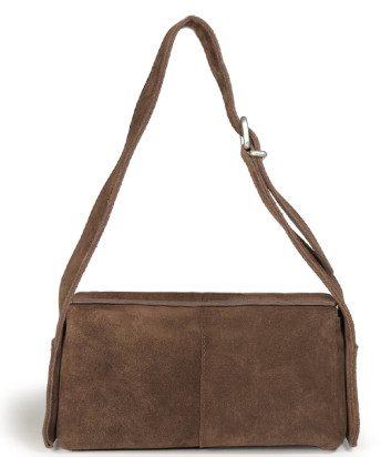 Сумка-багет із замші VIC MATIE Virginia 1K0428T з лаконічними лініями коричнева