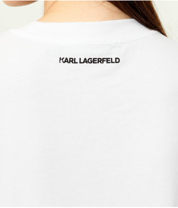 Футболка с аппликацией из кристаллов KARL LAGERFELD B2W17025 белая