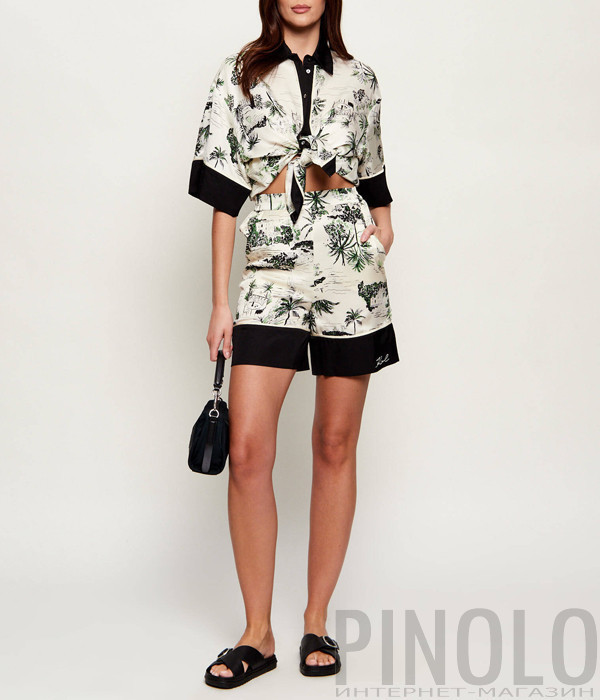 Летний костюм KARL LAGERFELD B2W11016-B2W10027 из тонкой вискозы с принтом