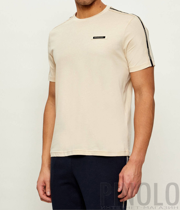 Футболка з тонкого трикотажу EA7 Emporio Armani 7M001476 AF10375 бежева