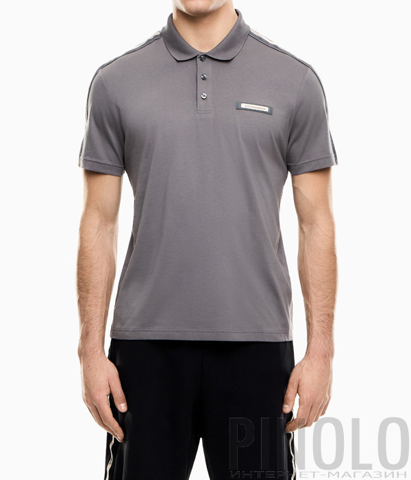 Мужская рубашка-поло EA7 Emporio Armani 7M001477 AF10375 из легкого хлопка серая