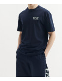 Футболка з бавовни, що дихає EA7 Emporio Armani 7M001327 AF17789 синя
