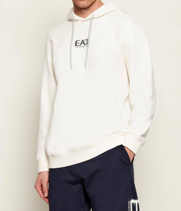 Мужская толстовка из хлопка EA7 Emporio Armani 7M001328 AF17787 молочная