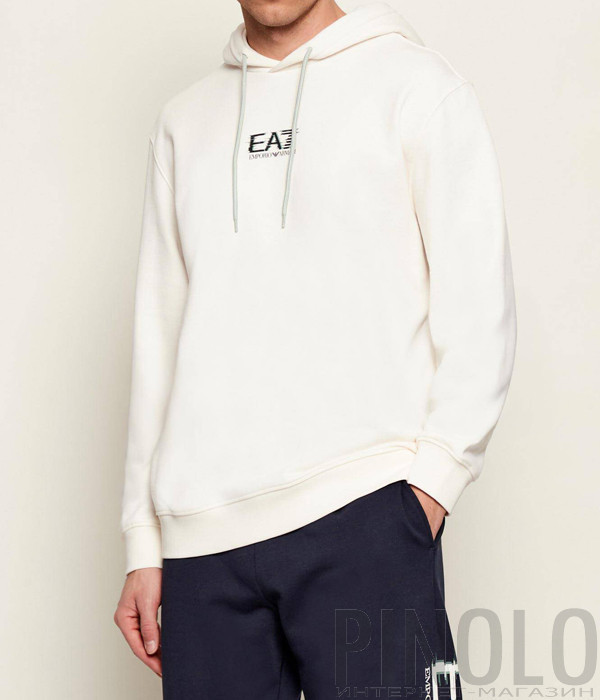 Мужская толстовка из хлопка EA7 Emporio Armani 7M001328 AF17787 молочная