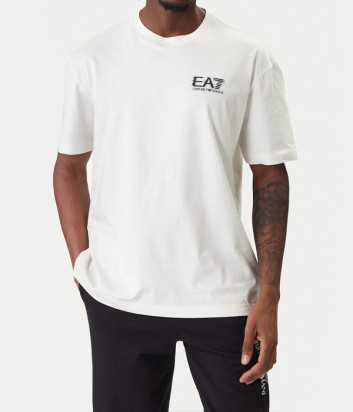 Футболка з легкої бавовни EA7 Emporio Armani 7M001327 AF17789 молочна