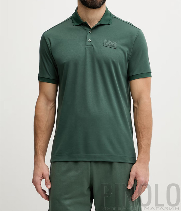 Мужское поло классического кроя EA7 Emporio Armani 7M001359 AF13862 зеленое